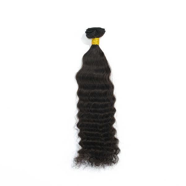 Natural black color Deep curl hair extensions LJ155